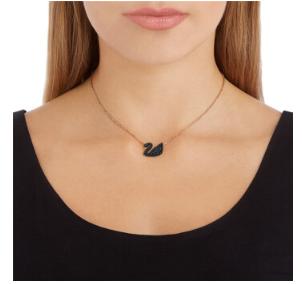 SWAROVSKI 施华洛世奇 黑天鹅 大号玫瑰金色链 商品图0