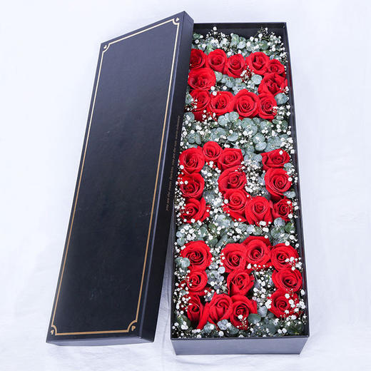 2020520（爱你爱你我爱你）   33朵红玫瑰，尤加利搭配，礼盒包装！(2019) 商品图2