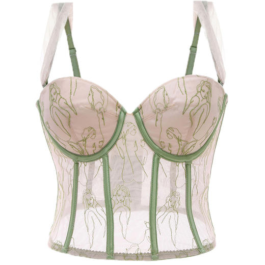 奶糖派大罩杯CremeX奶糖派联名系列人像刺绣胸衣性感半杯聚拢新品 商品图1