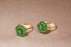 18K玫瑰金和田玉（碧玉）镶钻戒指--暗香疏影  /梅花15mm/ 阳绿(圈口请留言备注) 商品缩略图1