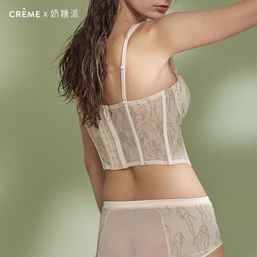 奶糖派大罩杯CremeX奶糖派联名系列人像刺绣胸衣性感半杯聚拢新品 商品图4