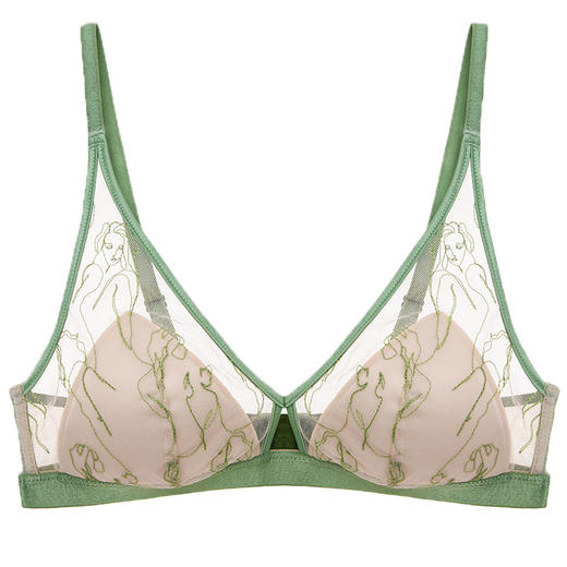 【积分兑换】奶糖派大罩杯CremeX奶糖派联名系列人像刺绣无钢圈不凸点文胸新品 商品图1