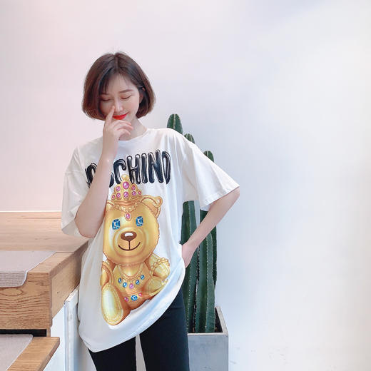 Moschino 意大利正品 钻石熊T恤衫  商品图0