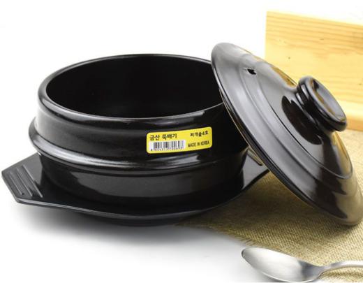 韩国传统 带盖黑砂锅#5 商品图0