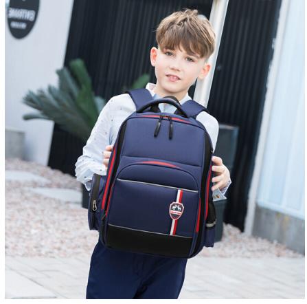 第九城V.NINE 英伦风小学生书包男孩女生1-3-6年级大容量双肩背包 VD9BV33835J 蓝配红 商品图1