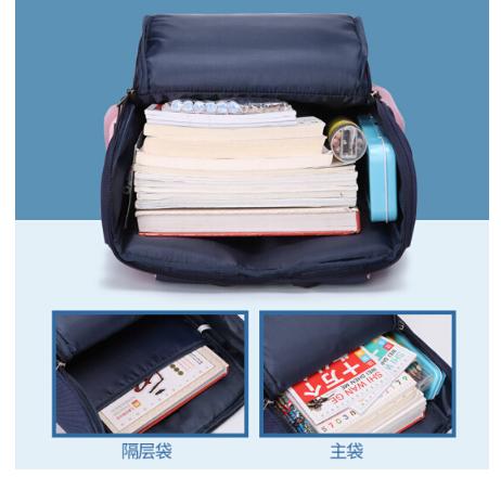 第九城V.NINE 英伦风小学生书包男孩女生1-3-6年级大容量双肩背包 VD9BV33835J 蓝配红 商品图4