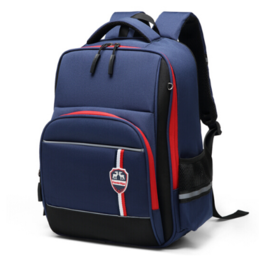 第九城V.NINE 英伦风小学生书包男孩女生1-3-6年级大容量双肩背包 VD9BV33835J 蓝配红