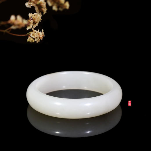 和田玉（白玉）籽料手镯--平安镯   50# 商品图2