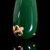 18K玫瑰金和田玉（碧玉）镶钻吊坠--百合   /水滴14*32mm/菠菜绿 商品缩略图2
