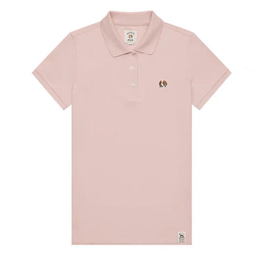 哈吉斯/hazzys 纯色phiz系列狗狗女士棉短袖休闲t恤polo衫