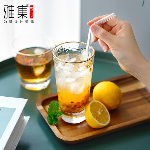 【积分兑换】雅集 描金锤纹杯 玻璃杯家用套装 商品图3