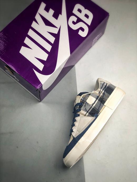 男女鞋 nike zoom low解构拆钩补丁 开拓者灰黑格子休闲鞋 blazer