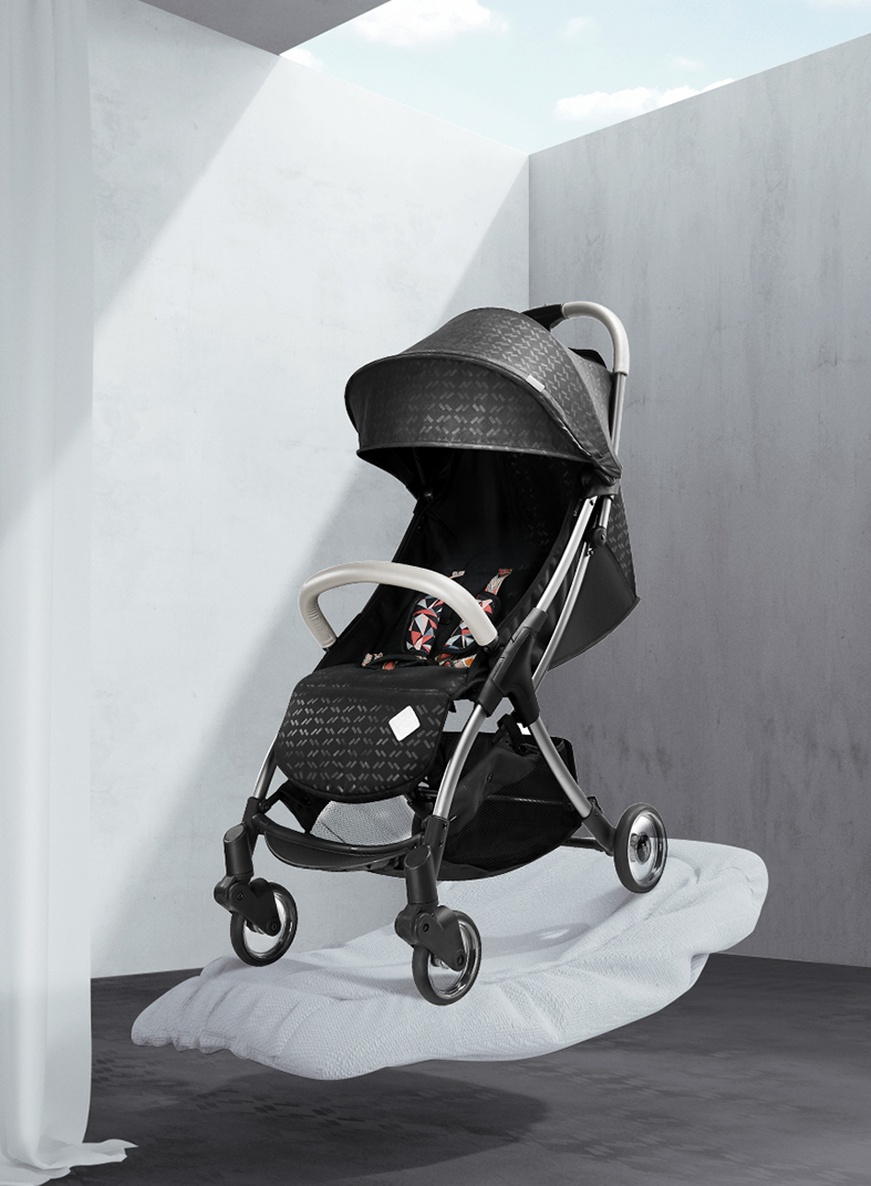 babycare超轻婴儿手推车一键自动收合可坐可躺便携式减震儿童伞车