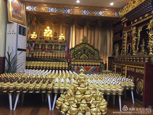 年龙寺开光加持装藏宝瓶摆件纯铜红度母黑财神地藏王宝瓶摩尼宝宝瓶