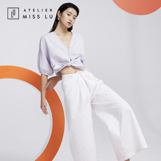AtelierMissLu—浅熏紫亚麻短上衣/00153 商品图2