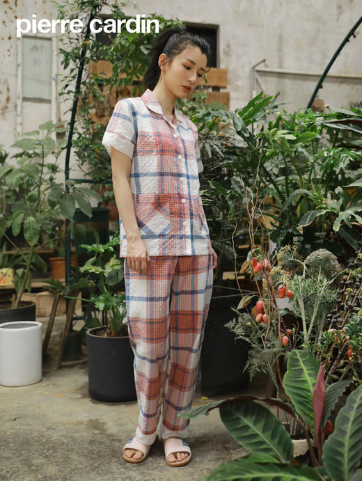 皮尔卡丹线上专供款梦境伊甸园纯棉女式开襟短袖家居服睡衣套装WP240301 商品图0