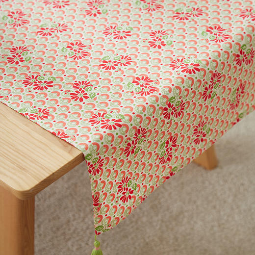 茶几桌旗日式复古碎花条旗茶几旗 商品图1