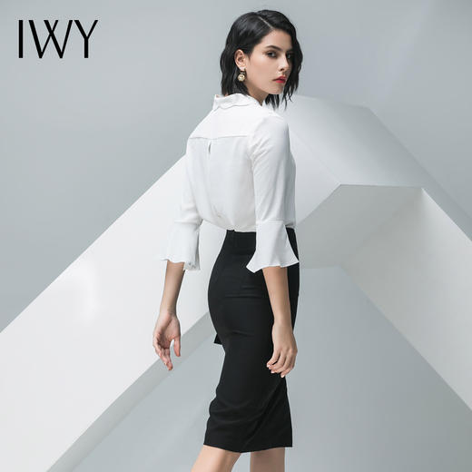 IWY/白色短袖衬衫黑色半裙套装B10234+S10240 商品图7
