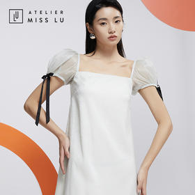 AtelierMissLu—薄荷绿造型袖连身裙/0000609