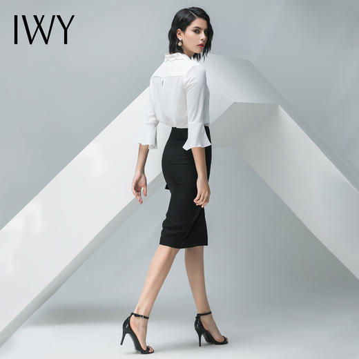 IWY/白色短袖衬衫黑色半裙套装B10234+S10240 商品图10