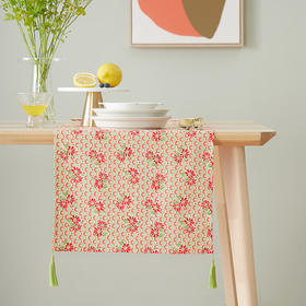 茶几桌旗日式复古碎花条旗茶几旗