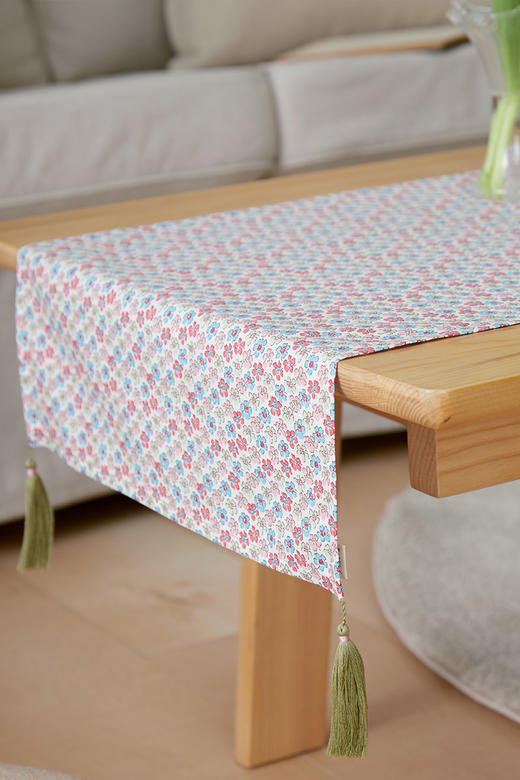 茶几桌旗全棉材质复古碎花条旗茶几旗 商品图3
