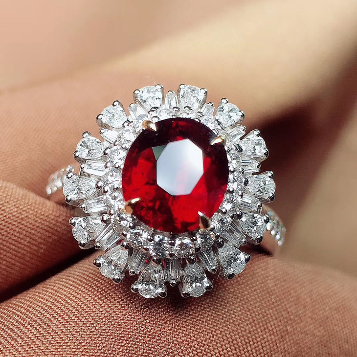 【无烧鸽血红红宝石戒指】n-高净度大颗粒无烧鸽血红!性价比杠杠滴!