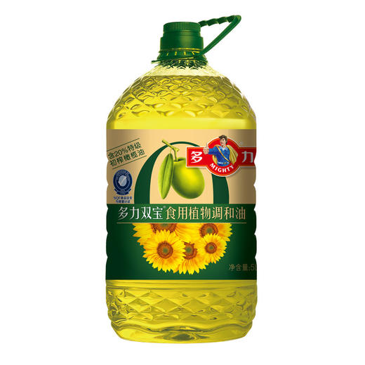 多力 橄榄葵花调和食用油5L 含20%特级初榨橄榄油桶装植物油 商品图0