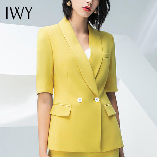 IWY/黄色五分袖西服长裤半裙套装C10226+P10226 商品图8
