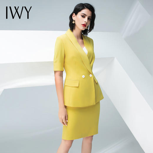 IWY/黄色五分袖西服长裤半裙套装C10226+P10226 商品图6