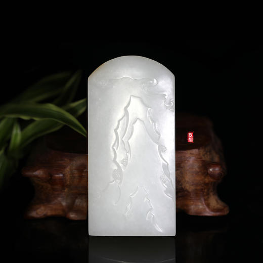 和田玉（白玉）籽料玉牌--飞流直下三千尺 106.70g 商品图1