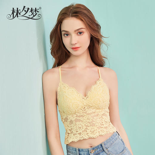 【如嫣-蕾丝吊带文胸】百搭神奇 浪漫来袭 轻薄舒适 法式性感 可外穿可内搭_2001 商品图1
