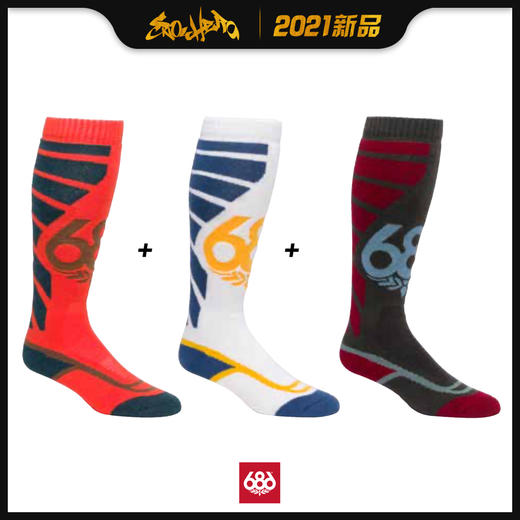 2021 686 Strike Sock 3-Pack Assorted L/XL 商品图0
