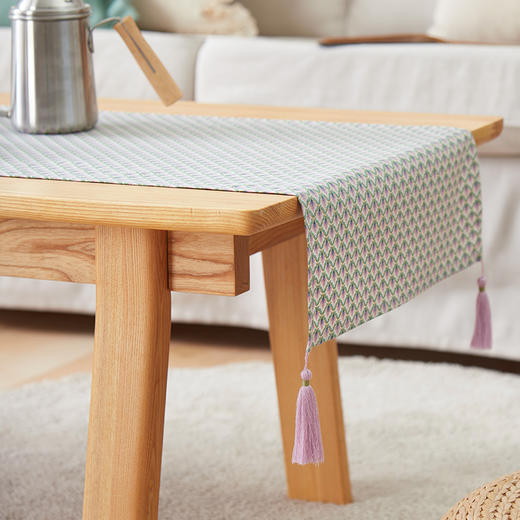 茶几桌旗全棉材质日式凌云纹条旗茶几旗 商品图0