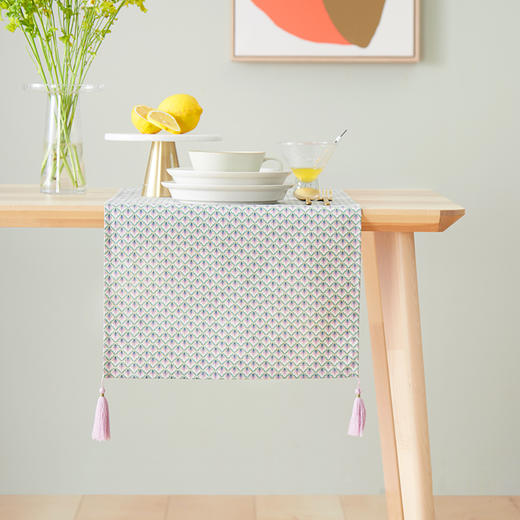 茶几桌旗全棉材质日式凌云纹条旗茶几旗 商品图3