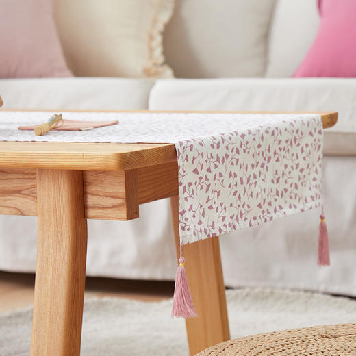 茶几桌旗全棉材质银杏碎花条旗茶几旗 商品图2