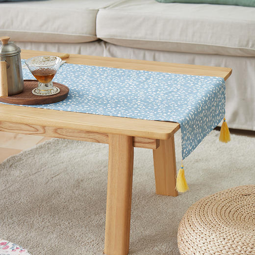 茶几桌旗全棉材质银杏碎花条旗茶几旗 商品图1