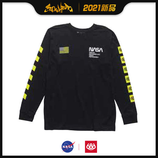 2021 686 Borderless NASA Exploration Long Sleeve T-Shirt Black M 商品图0