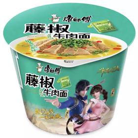 康师傅藤椒牛肉面|108克/桶12桶/箱