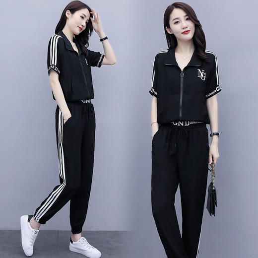 2020夏季新款短袖宽松运动服套装韩版休闲洋气两件套xm2020
