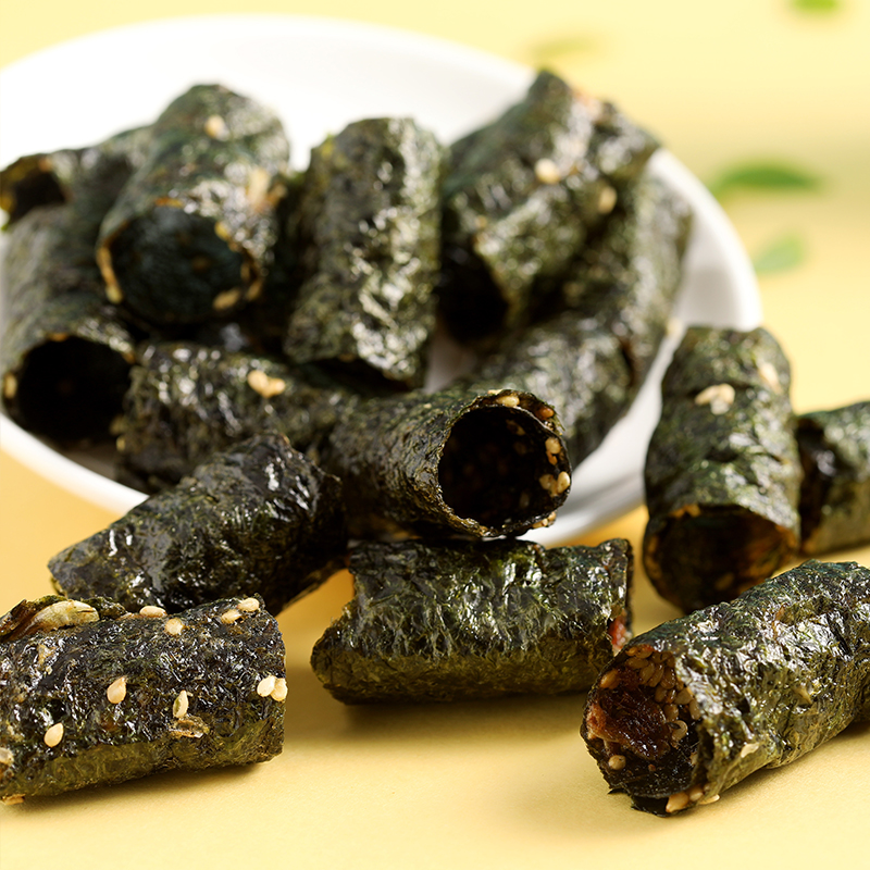 【味back】 海苔鲜虾卷 鲜香酥脆 层层夹心 虾仁搭配海苔 没有味精 口