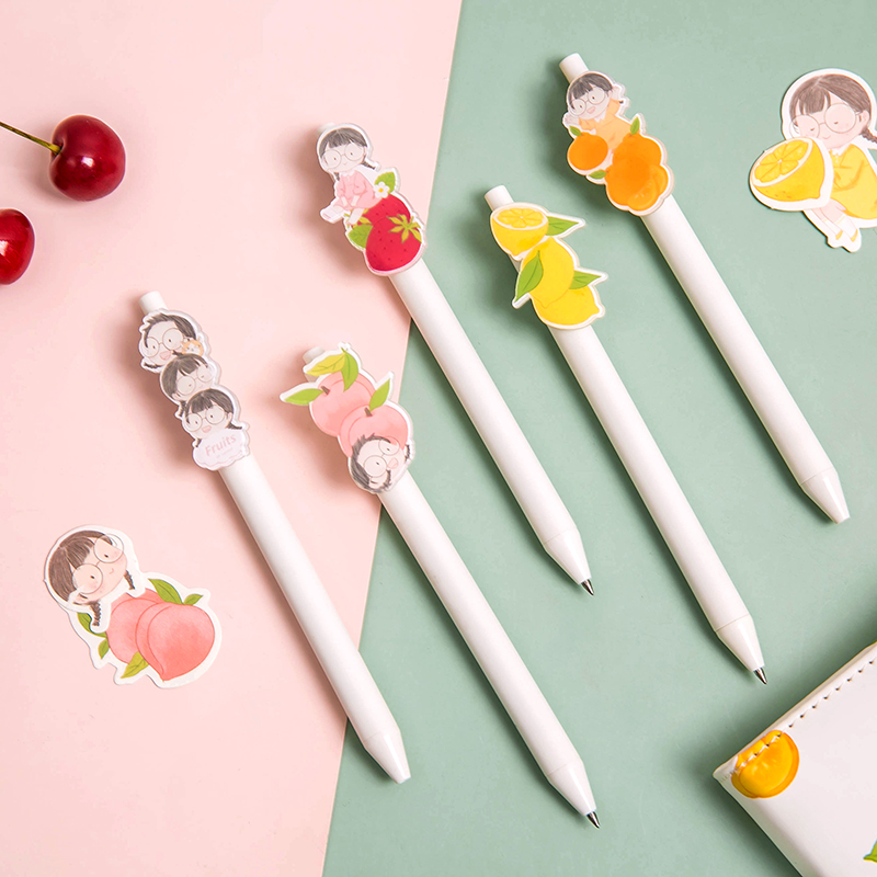 三年二班麻球中性笔套装创意可爱学生用按动式0.5签字笔卡通水笔z