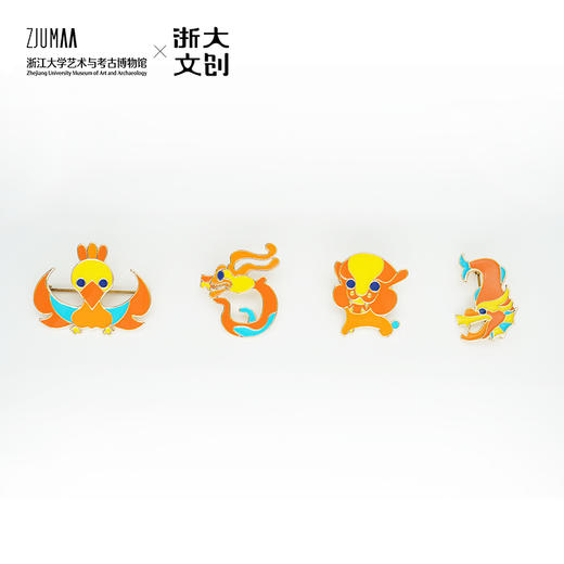 浙江大学 × 云冈石窟授权联名款云中永恒-金翅鸟和它的朋友-胸针 商品图3