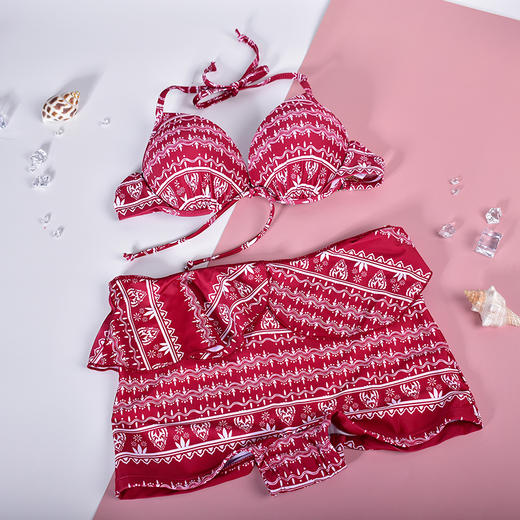 皇家丽美三件套分体泳装女保守小胸显瘦遮肚性感比基尼仙女范Y8171 商品图2