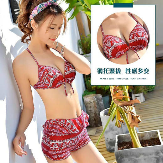 皇家丽美三件套分体泳装女保守小胸显瘦遮肚性感比基尼仙女范Y8171 商品图1