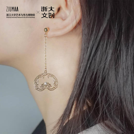 浙江大学 × 云冈石窟授权联名款云中永恒-从云冈飞来的龙和凤-AB款耳饰饰品 商品图2