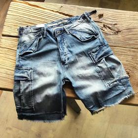 男士273款磨边牛仔短裤