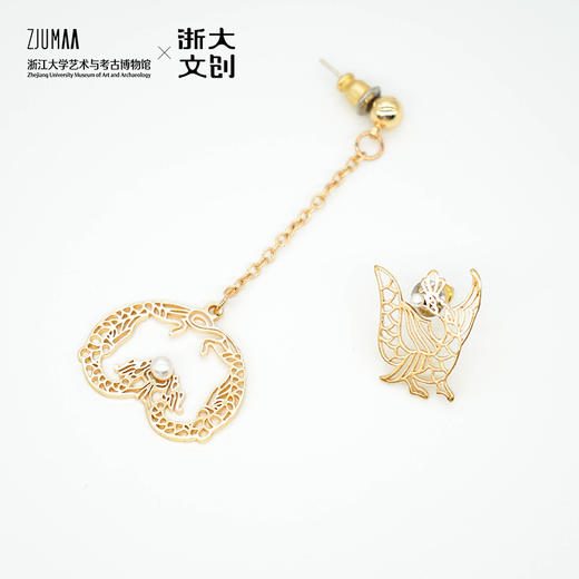 浙江大学 × 云冈石窟授权联名款云中永恒-从云冈飞来的龙和凤-AB款耳饰饰品 商品图4