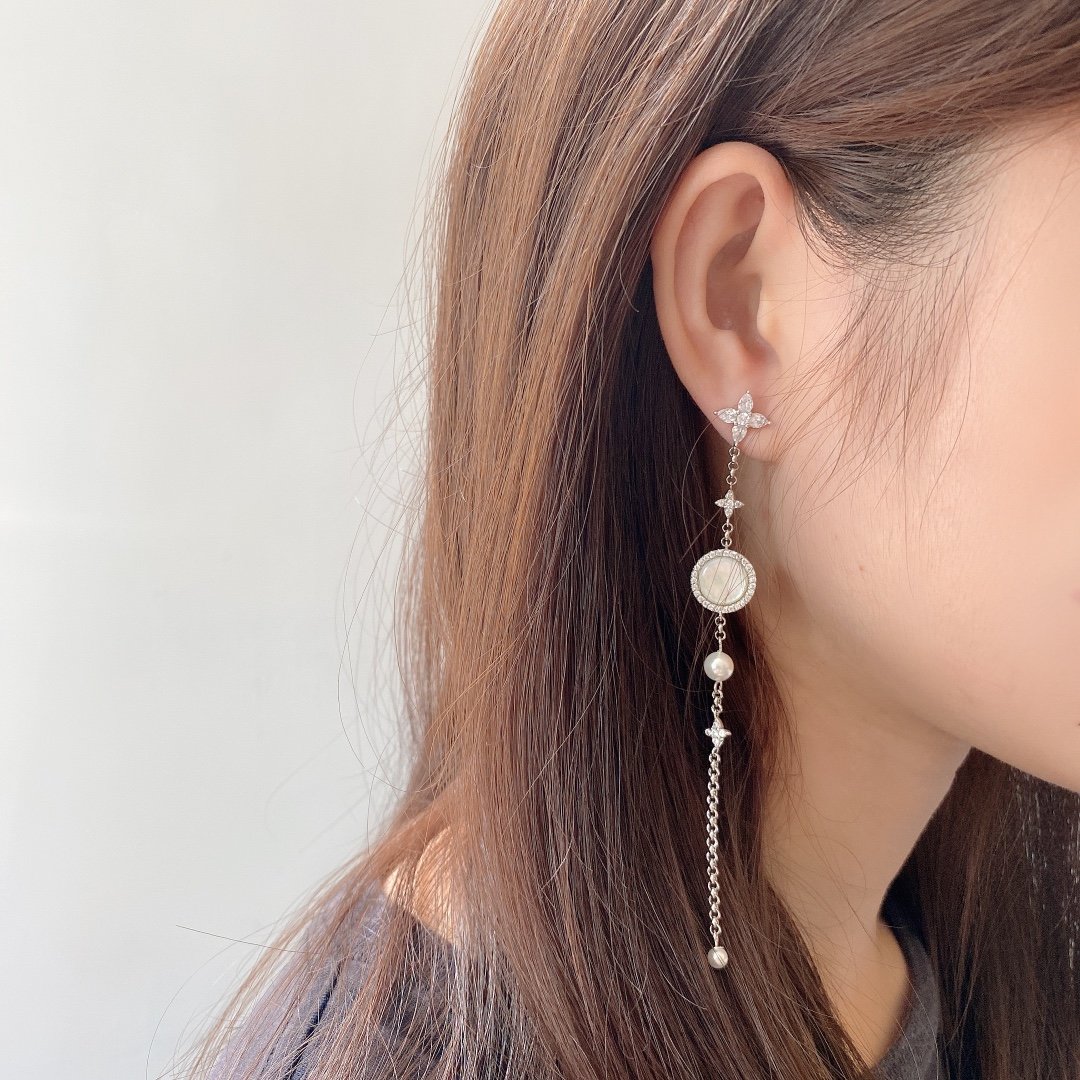 apm白贝母 仙气飘飘的长吊坠耳环 - 美言美课