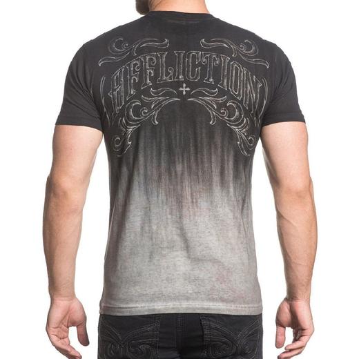affliction美国本土潮牌 男款复古做旧潮流宽松图腾印花短袖t恤